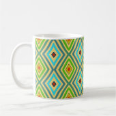 Mug Losange Diamant Vert Bleu Géométrique (Gauche)
