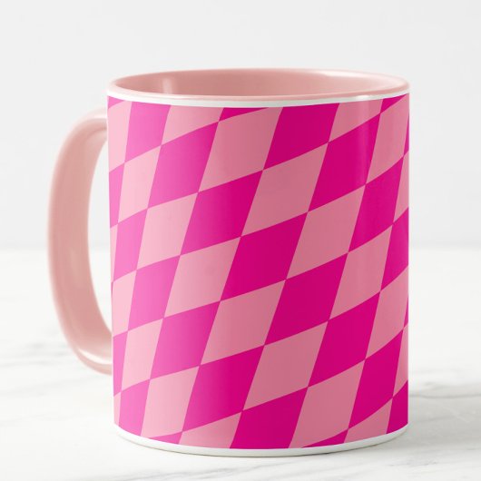 Mug Losanges Damier Rose Clair et Foncé Harlequin