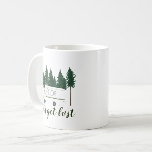 Mug Lost Van Camper RV Trees Forest (Devant gauche)