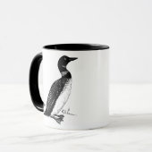 Mug Lot de dessin en ligne noire et blanche (Devant gauche)