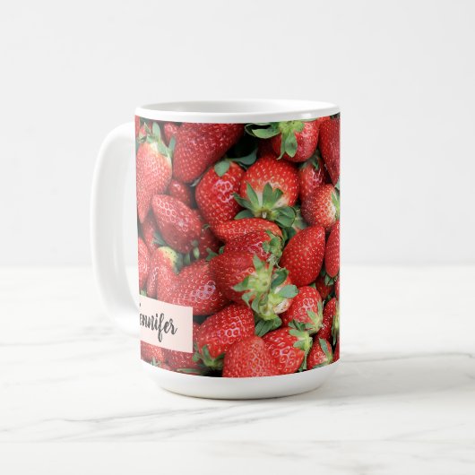 Mug Lot de fraises rouges juteuses (Devant gauche)