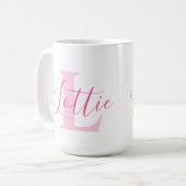 Mug Lottie nom signification et monogramme de texte ro (Devant gauche)