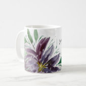 Mug Lotus Abstrait Violet Aquarelle Dentelle (Devant gauche)