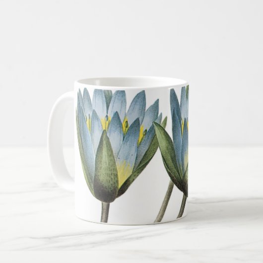 Mug lotus bleu (Nymphaea caerulea) par Redouté (Devant gauche)