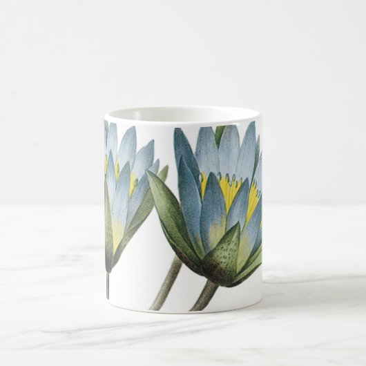 Mug lotus bleu (Nymphaea caerulea) par Redouté (Centre)