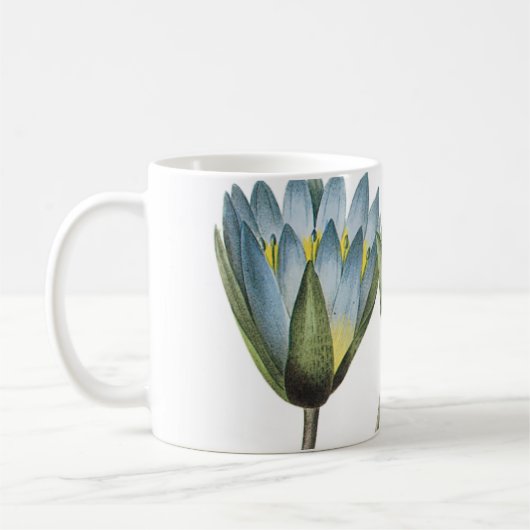 Mug lotus bleu (Nymphaea caerulea) par Redouté (Gauche)