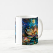 Mug Lotus de verre tendu fleurit au clair de lune (Devant droit)