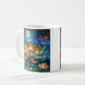 Mug Lotus de verre tendu fleurit au clair de lune (Devant gauche)