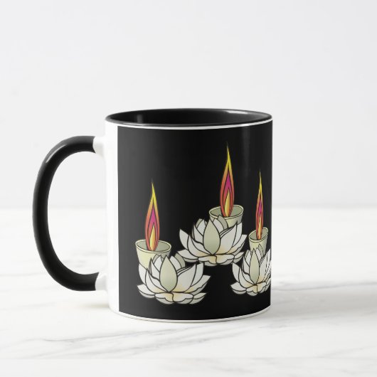 Mug Lotus & Deepas blancs (Gauche)