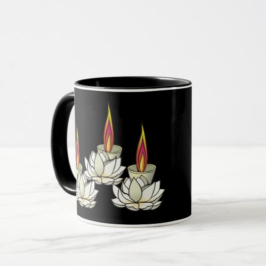 Mug Lotus & Deepas blancs (Devant gauche)