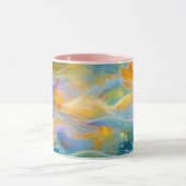 Mug Lotus dorés abstraits fleurs flottantes (Centre)