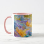 Mug Lotus dorés abstraits fleurs flottantes (Gauche)
