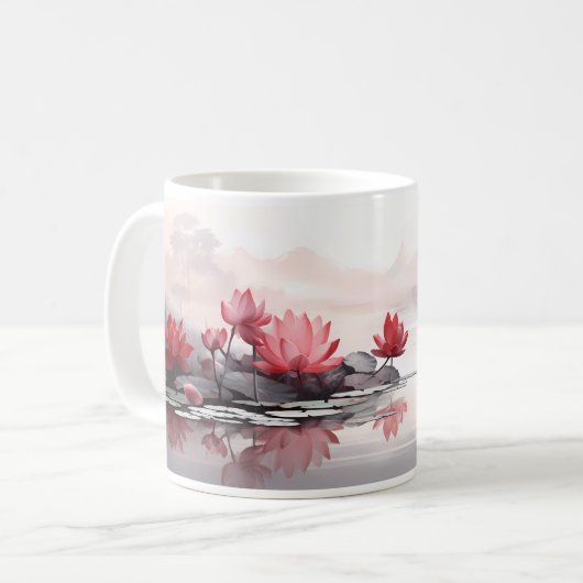 Mug Lotus Frais À La Surface De L'Eau (Devant gauche)