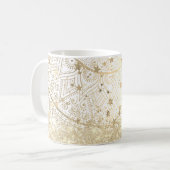 Mug Lotus Mandala avec Gold Stars Parties scintillant (Devant gauche)