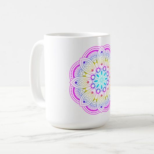 Mug Lotus Mandala Design (Devant gauche)