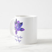 Mug Lotus pourpre spirituel Fleur Nam Myoho Renge Kyo (Devant gauche)