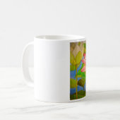 Mug Lotus rose nénuphar aquarelle peinture (Devant gauche)