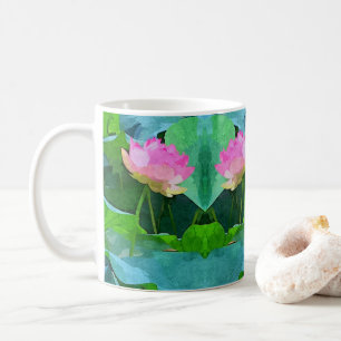 Mug Lotus rose pastel Abstrait