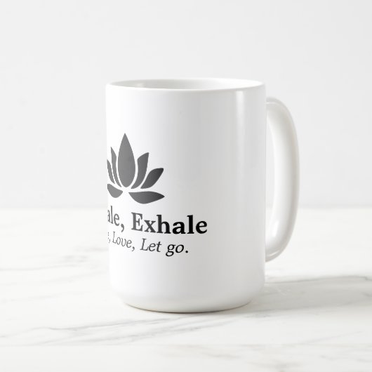 Mug Lotus Tranquille : Inhale, Inspiration Exhale (Devant droit)