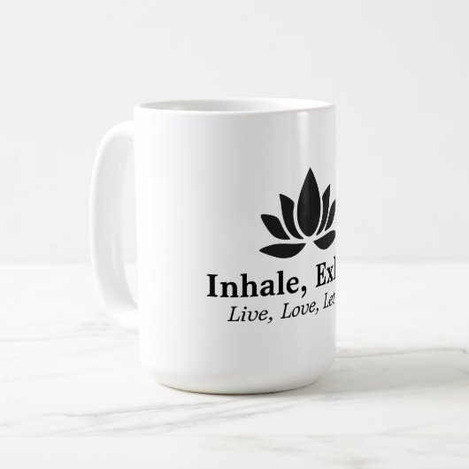 Mug Lotus Tranquille : Inhale, Inspiration Exhale (Devant gauche)