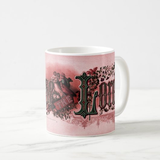 Mug "Louez le Seigneur" Deep Red & Green (Devant droit)