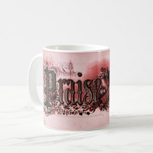 Mug "Louez Le Seigneur" Rouge et Vert Profond (Devant gauche)