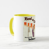 Mug Louez un taxi ! Affiche de cabine jaune NYC (Devant gauche)