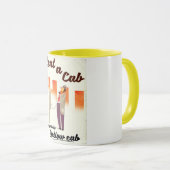 Mug Louez un taxi ! Affiche de cabine jaune NYC (Devant droit)