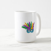 Mug Louisiana Mardi Gras Fêtes Masque Plumes (Devant droit)