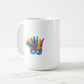Mug Louisiana Mardi Gras Fêtes Masque Plumes (Devant gauche)