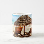 Mug Lounge on beach throw pillow (Centre)