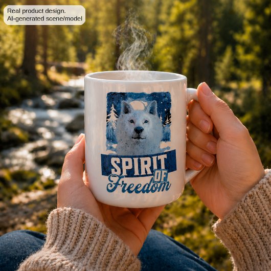 Mug Loup Arctique Esprit de liberté Création faunique