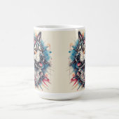 Mug Loup avec des éléments géométriques et des couleur (Centre)