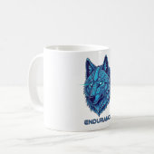 Mug Loup Bleu Futuriste (Devant gauche)