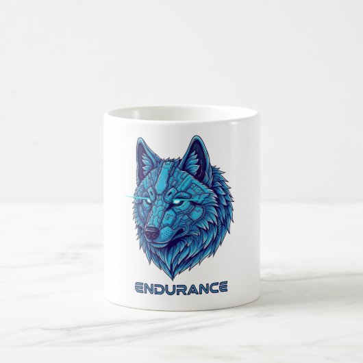 Mug Loup Bleu Futuriste (Centre)