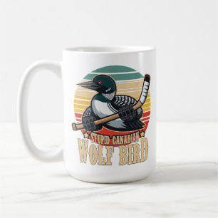 Mug Loup canadien oiseau vintage chauffé Crochet Lo st