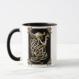 Mug Loup celtique - Arrière - plan noir