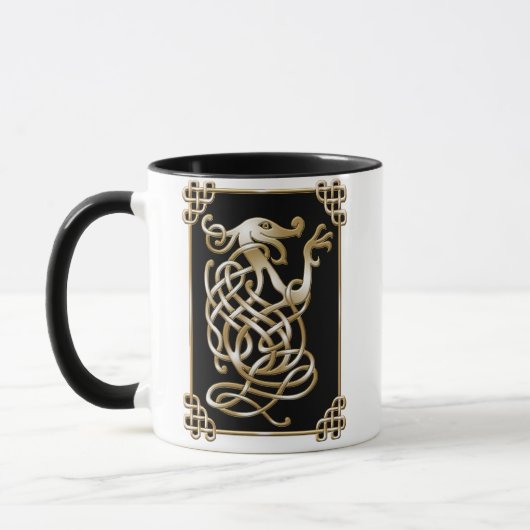 Mug Loup celtique - Arrière - plan noir (Gauche)