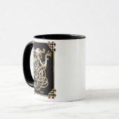 Mug Loup celtique - Arrière - plan noir (Devant gauche)