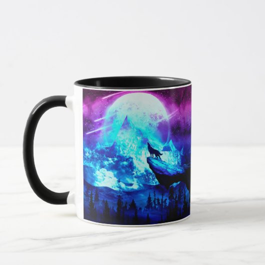 Mug Loup coloré hurlant (Gauche)