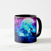 Mug Loup coloré hurlant (Devant droit)