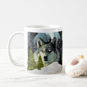 Mug Loup dans la neige d'hiver amateur de faune Café