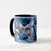 Mug Loup dans la peinture de la forêt d'hiver (Devant gauche)
