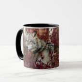 Mug Loup Dans Le Bassin D'Automne (Devant gauche)