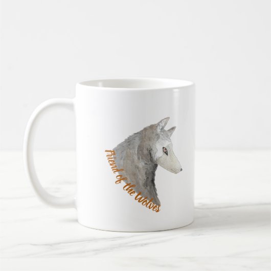 Mug Loup d'Aquarelle d'animaux en voie de disparition (Gauche)