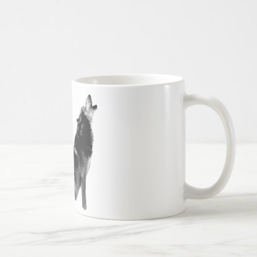 Mug Loup de Howling blanc noir (Droite)