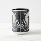 Mug Loup de nuit Howl - Lune et forêt esthétique (Centre)