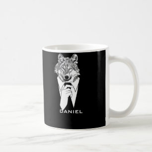 Mug Loup drôle de hippie avec le smoking noir