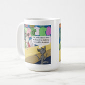 Mug Loup en vêtements de loup drôle (Devant gauche)