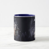 Mug Loup et chiot hurlant sur la lune (Centre)